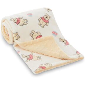 Disney Mickey and Minnie 2-Ply Infant Blanket - Soft Printed Mink Front, Textured Back - Cozy and Warm Baby Blanket for Boys and Girls, 30x40 Inches