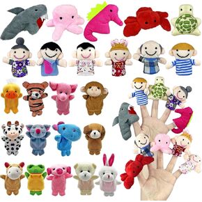 24 PCS Finger Puppets Set Mini Stuffed Animals Finger Puppet