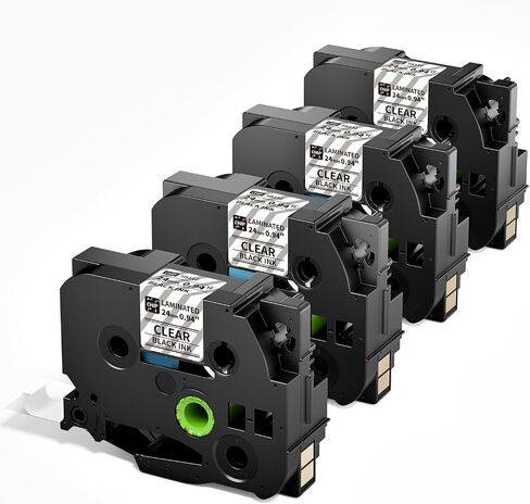 Compatible 24mm Label Tape Compatible with Brother P Touch Tze TZ Tape 24mm 0.94 Laminated Clear TZe-151 TZe151 1 Inch for Ptouch PTD600 PT-P710BT PT-P750W Label Maker, 2 Pack Black on Clear in Saudi Arabia