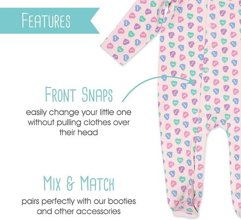 Zutano Baby Organic Cotton Footie Pajamas, Snap-Front Infant Pajamas in Saudi Arabia