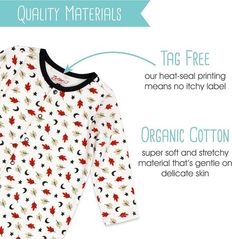 Zutano Baby Organic Cotton Footie Pajamas, Snap-Front Infant Pajamas in Saudi Arabia