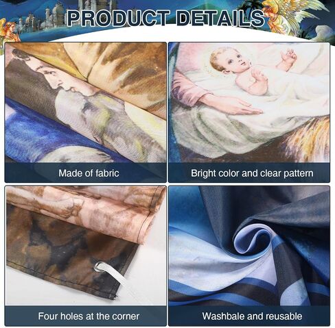 Tatuo 7 x 5 ft Christmas Decoration Christmas Religious Backdrop Holy Nativity Photography Background Christmas Photography Background for Winter Xmas Outdoor Indoor Church Medieval Party Supplies in Saudi Arabia