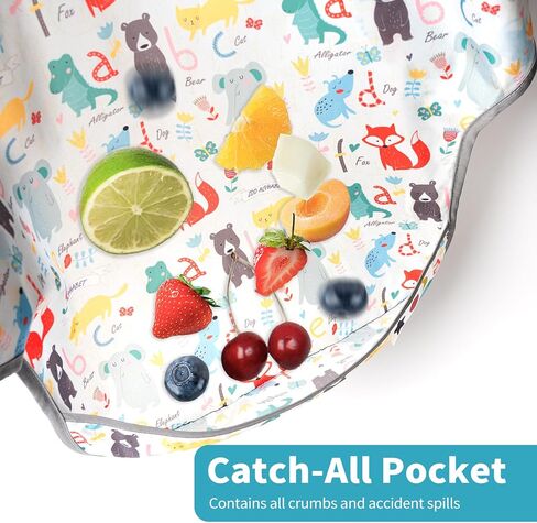 طقم مريلة 3 قطع بأكمام طويلة | مرايل أطفال مقاومة للماء مع حزمة جيب | مريلة للأطفال الصغار بأكمام وجهاز التقاط الفتات in Kuwait