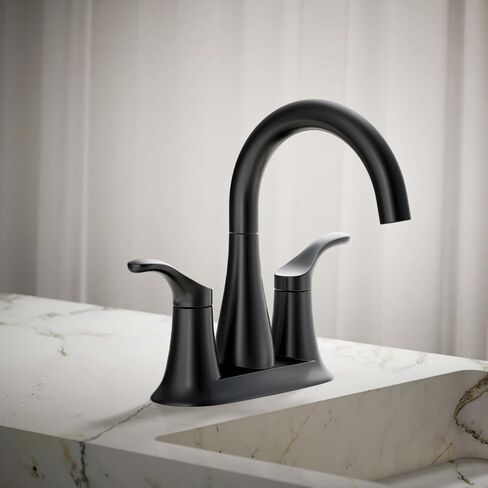 Kohler 27388-4N-BL SIMPLICE® صنبور حوض الحمام Centerset، 0.5 GPM، أسود غير لامع in Saudi Arabia