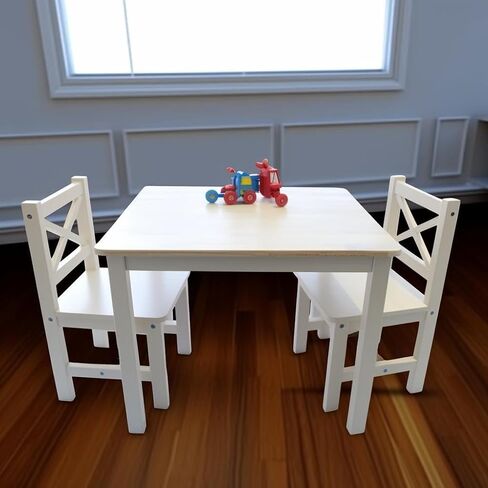 كراسي الأطفال الصغار من بيتيت باتو، عبوتين للأطفال، أثاث خشبي حديث مع مصمم أيرلندي لمدة 2-8 سنوات، أبيض هادئ in Kuwait