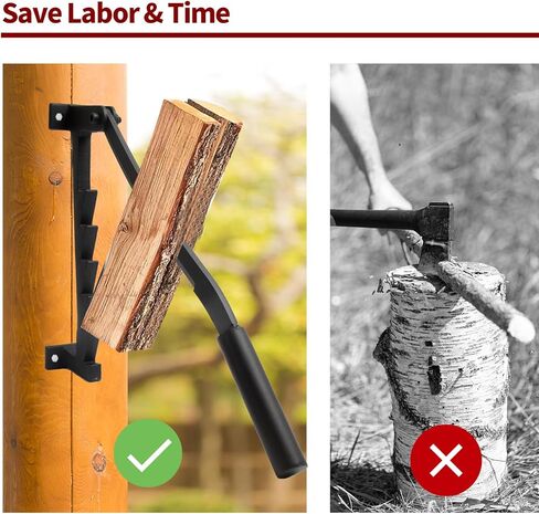 Ownsig Wall Mounted Firewood Splitter, Metal Kindling Splitter for Wood with Replaceable Extended Handle, Manual Portable Firewood Cutter for Indoor or Outdoor(Suitable for Dry Cedar and Pine) in Kuwait