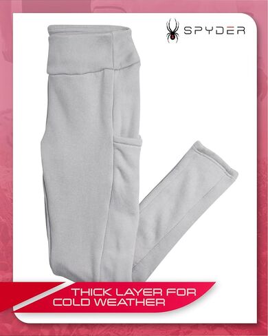 Spyder Women's Leggings - Soft and Cozy Womens Fleece-Lined Tights with Zip Pockets - High-Waisted Leggings for Women (S-XL) in Saudi Arabia