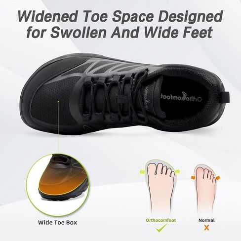 أحذية مشي واسعة للنساء من OrthoComfoot لتقويم العظام لمرضى السكري: أحذية رياضية مريحة كاجوال لدعم قوس القدم والتهاب اللفافة الأخمصية، أحذية عمل لتقويم العظام للتنس ذات قوس عالٍ وأقدام منتفخة لألم الكاحل والكعب in Kuwait