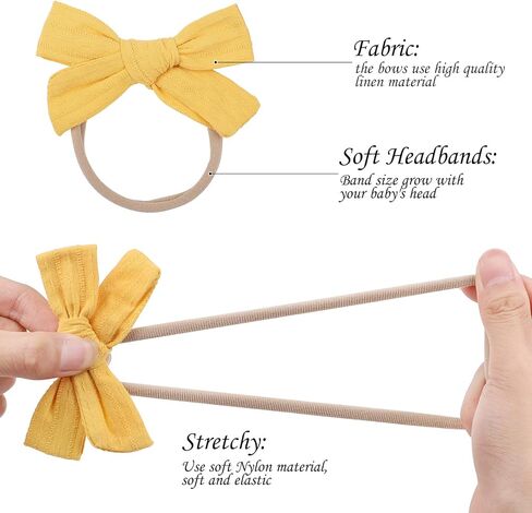 20 قطعة من ربطات الشعر القطنية للفتيات الصغيرات من النايلون + 8 قطع من عصابات الرأس للفتيات الصغيرات مع أشرطة متماسكة لحديثي الولادة من إكسسوارات شعر الأطفال حديثي الولادة من النايلون الناعم in Kuwait