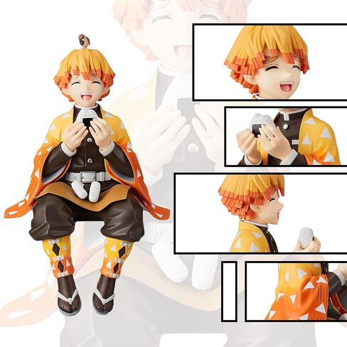 Zenitsu Agatsuma Ghost Slayer Figure Eat Rice Balls Series Action Figure Toys Collection Anime Sitting Pose Character Action Figure (Onigiri My Wife Kindness) in Saudi Arabia