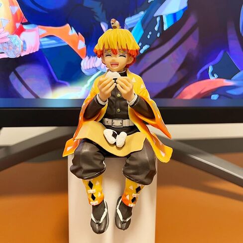 Zenitsu Agatsuma Ghost Slayer Figure Eat Rice Balls Series Action Figure Toys Collection Anime Sitting Pose Character Action Figure (Onigiri My Wife Kindness) in Saudi Arabia