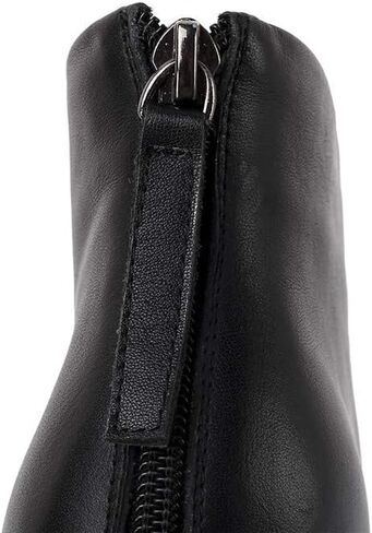 TinaCus حذاء نسائي من الجلد الطبيعي بمقدمة مدببة مصنوع يدويًا بسحاب خلفي وكعب عالٍ أنيق للكاحل in Kuwait