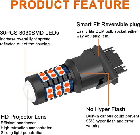 3157 3155 LED Bulbs Ice Blue LED DRL Turn Signal Light 4157 3457 4114 LED Daytime Running Parking Reverse Light 3030 30SMD Super Bright with Low Consumption, Pack of 2 in Saudi Arabia