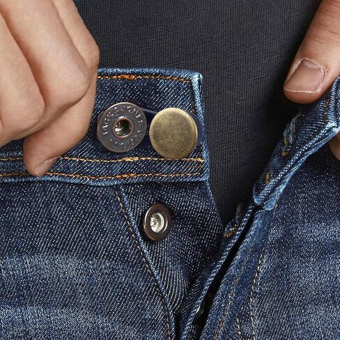 Isslly 10 Pcs Jean Button Extenders, Pants Waist Adjuster, Elastic Waistband Extenders for Tight Jeans, Pants, Waist, No Sew, Easy to Use, 2 Sizes (1.38in, 2.17in) in Kuwait