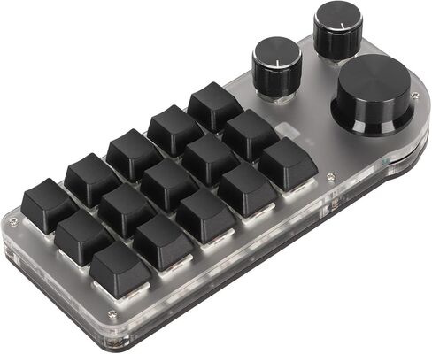 Programmable Keyboard 3 Knobs 15 Keys Portable RGB DIY Mechanical Gaming Keypad One Handed Mechanical Keyboard for Gaming Office Laboratory in Saudi Arabia
