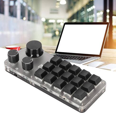 Programmable Keyboard 3 Knobs 15 Keys Portable RGB DIY Mechanical Gaming Keypad One Handed Mechanical Keyboard for Gaming Office Laboratory in Saudi Arabia