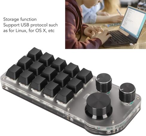 Programmable Keyboard 3 Knobs 15 Keys Portable RGB DIY Mechanical Gaming Keypad One Handed Mechanical Keyboard for Gaming Office Laboratory in Saudi Arabia
