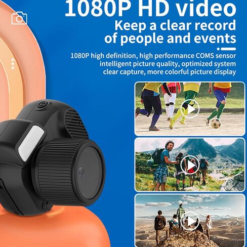 Yunir Mini Digital Camera, 1080P 2MP Thumb Camera with 0.97In Color Screen, 160° Wide Angle Lens, Micro USB Interface, Wrist Strap, Portable Video Record for Teens in Saudi Arabia