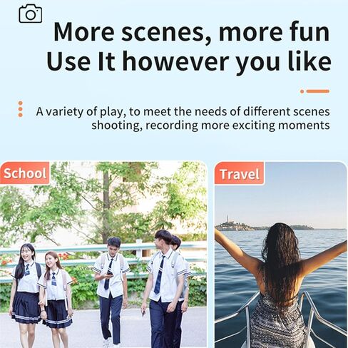 Yunir Mini Digital Camera, 1080P 2MP Thumb Camera with 0.97In Color Screen, 160° Wide Angle Lens, Micro USB Interface, Wrist Strap, Portable Video Record for Teens in Saudi Arabia