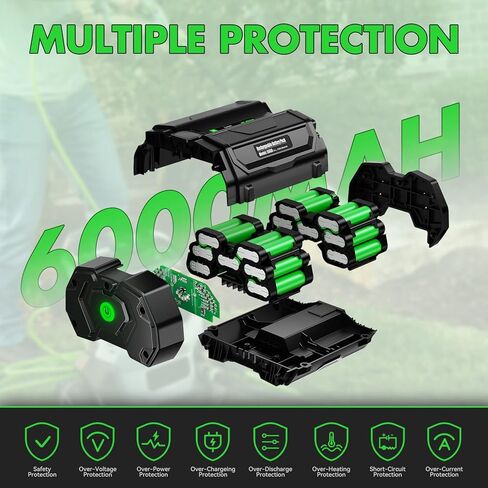 بطارية بديلة POWTREE 56V 6.0Ah لـ EGO Power+ BA2800 BA4200 BA1400 متوافقة مع EGO All Power 56V BA2800T ST1502LB CS1604 LB4800 LB6504 LB5804 HT2400 أدوات البطارية وحامل البطارية in Kuwait