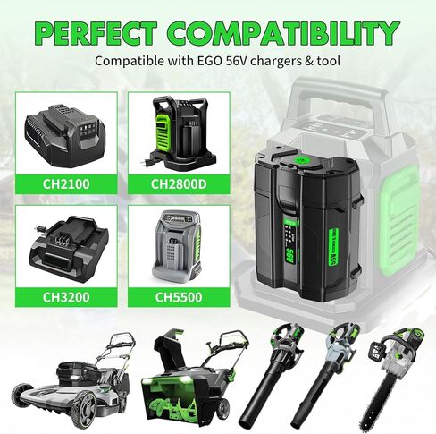 بطارية بديلة POWTREE 56V 6.0Ah لـ EGO Power+ BA2800 BA4200 BA1400 متوافقة مع EGO All Power 56V BA2800T ST1502LB CS1604 LB4800 LB6504 LB5804 HT2400 أدوات البطارية وحامل البطارية in Kuwait