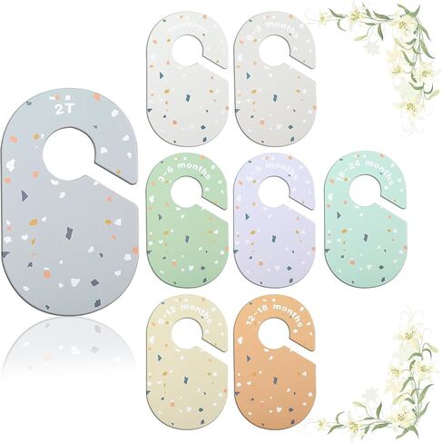 Sibba 8 Pcs Baby Closet Dividers for Clothes Organizer from Newborn to Toddler for Nursery Decor Clothes by Size/Age Hanger Double Sided Bracket Drawers Must Haves Boho Nursery Decor Room Decorations in Saudi Arabia