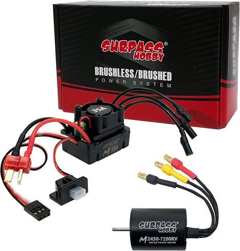 محرك 2435 4800KV بدون فرشاة مع مجموعة 35A ESC، مجموعة محرك بدون مستشعر مقاوم للماء ومجموعة التحكم الكهربائية في السرعة لشاحنات Traxxas 1/18 1/16 1/14 RC in Saudi Arabia