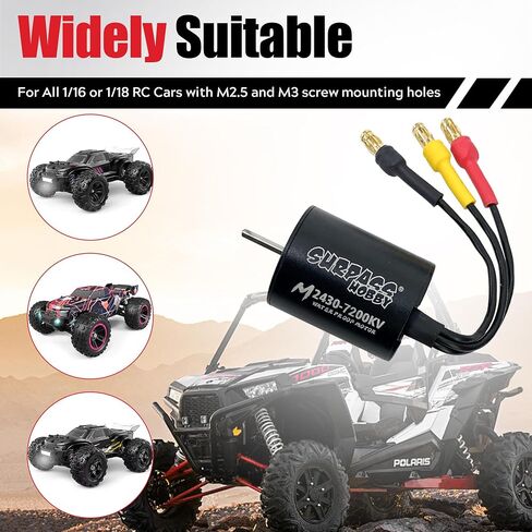 محرك 2435 4800KV بدون فرشاة مع مجموعة 35A ESC، مجموعة محرك بدون مستشعر مقاوم للماء ومجموعة التحكم الكهربائية في السرعة لشاحنات Traxxas 1/18 1/16 1/14 RC in Saudi Arabia