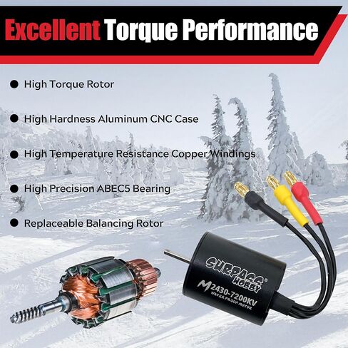 محرك 2435 4800KV بدون فرشاة مع مجموعة 35A ESC، مجموعة محرك بدون مستشعر مقاوم للماء ومجموعة التحكم الكهربائية في السرعة لشاحنات Traxxas 1/18 1/16 1/14 RC in Saudi Arabia
