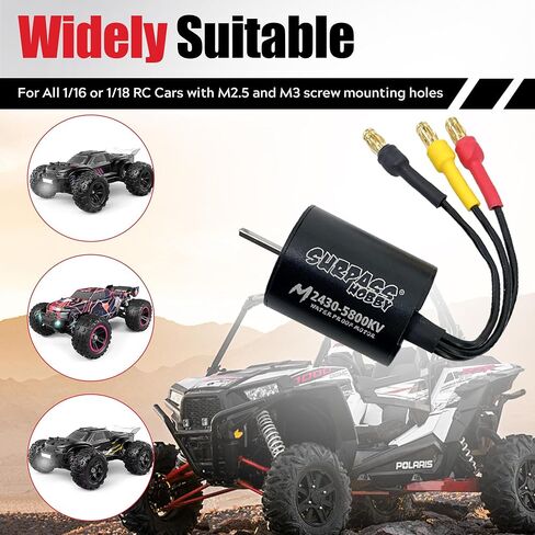 محرك 2435 4800KV بدون فرشاة مع مجموعة 35A ESC، مجموعة محرك بدون مستشعر مقاوم للماء ومجموعة التحكم الكهربائية في السرعة لشاحنات Traxxas 1/18 1/16 1/14 RC in Saudi Arabia