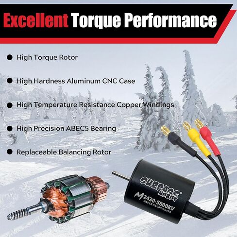 محرك 2435 4800KV بدون فرشاة مع مجموعة 35A ESC، مجموعة محرك بدون مستشعر مقاوم للماء ومجموعة التحكم الكهربائية في السرعة لشاحنات Traxxas 1/18 1/16 1/14 RC in Saudi Arabia