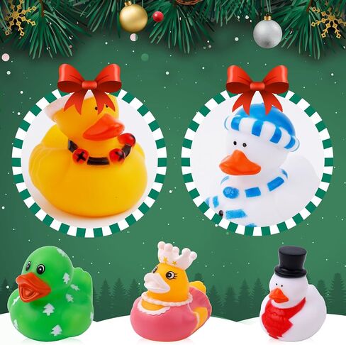 12pcs Christmas Rubber Ducks, Cute Christmas Ducks Assorted Holiday Ducks Baby Showers Duckies Bath Toy Accessories for Kids Christmas Party Favors Gifts Stocking Fillers (Style 3) in Saudi Arabia
