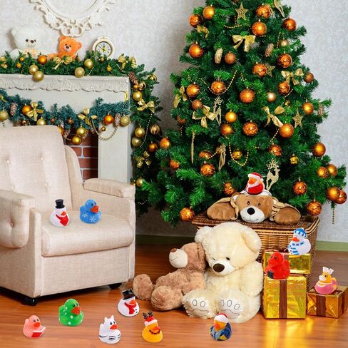 12pcs Christmas Rubber Ducks, Cute Christmas Ducks Assorted Holiday Ducks Baby Showers Duckies Bath Toy Accessories for Kids Christmas Party Favors Gifts Stocking Fillers (Style 3) in Saudi Arabia