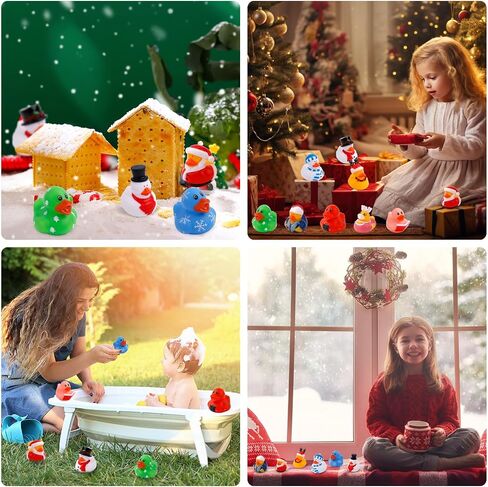 12pcs Christmas Rubber Ducks, Cute Christmas Ducks Assorted Holiday Ducks Baby Showers Duckies Bath Toy Accessories for Kids Christmas Party Favors Gifts Stocking Fillers (Style 3) in Saudi Arabia