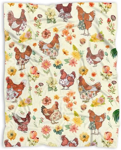 Chickens Floral Toddler Blanket Gifts for Boys Girls, Super Soft Baby Blanket for Infant Newborn Swaddle Blanket Chickens Baby Stuff Gifts Receiving Blanket Chicken Plush Decor 30"x40" in Saudi Arabia