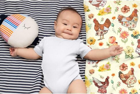 Chickens Floral Toddler Blanket Gifts for Boys Girls, Super Soft Baby Blanket for Infant Newborn Swaddle Blanket Chickens Baby Stuff Gifts Receiving Blanket Chicken Plush Decor 30"x40" in Saudi Arabia