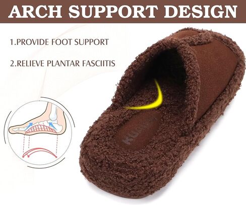 شبشب KuaiLu حريمي مريح من الجلد السويدي الصناعي زغب دافئ وبطانة شيربا دافئة لغرفة النوم للسيدات من إسفنج الذاكرة لتقويم العظام مفتوح عند أصابع القدم ودعم قوس القدم ونعل سميك مبطن للاستخدام الداخلي والخارجي مقاس 6 in Kuwait