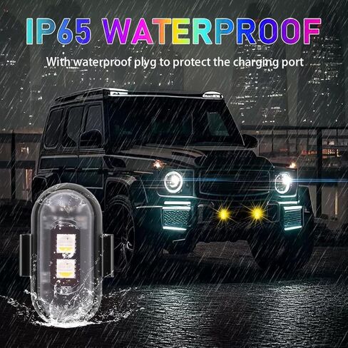 ضوء LED بدون طيار، أضواء LED القوية، 8 ألوان USB مضادة للتصادم، فلاش LED قابل لإعادة الشحن، للطيران الليلي بدون طيار، يناسب DJI Mini 4 Pro، Avata 2، Mini 4k وجميع ملحقات طائرات RC بدون طيار. (4 قطع) in Kuwait