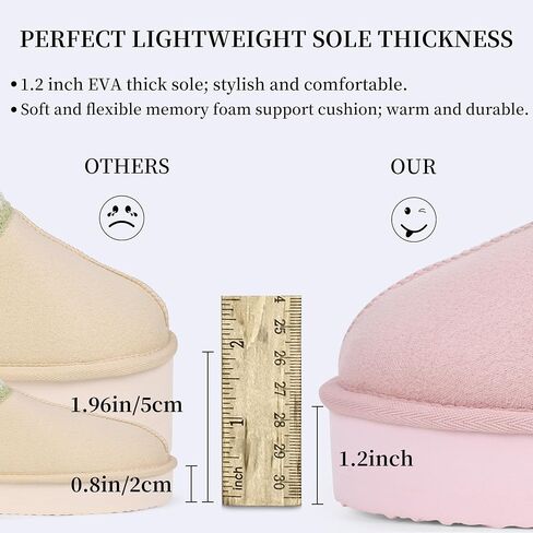 SNOWDROP Women's Platform Slippers, Thick Sole Cozy Fluffy Plush Lining, Indoor Outdoor Non-Slip House Shoes in Saudi Arabia