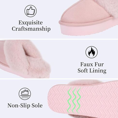 SNOWDROP Women's Platform Slippers, Thick Sole Cozy Fluffy Plush Lining, Indoor Outdoor Non-Slip House Shoes in Saudi Arabia