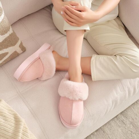 SNOWDROP Women's Platform Slippers, Thick Sole Cozy Fluffy Plush Lining, Indoor Outdoor Non-Slip House Shoes in Saudi Arabia