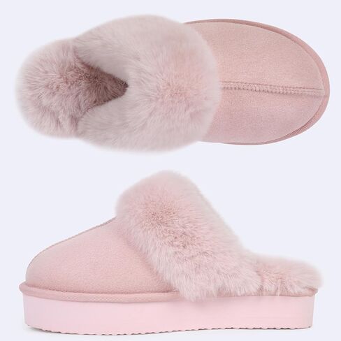 SNOWDROP Women's Platform Slippers, Thick Sole Cozy Fluffy Plush Lining, Indoor Outdoor Non-Slip House Shoes in Saudi Arabia