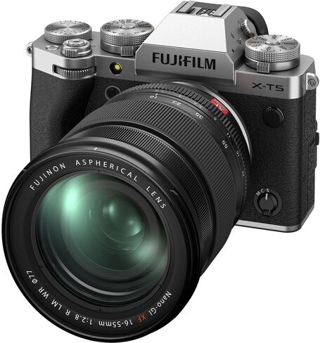 حزمة كاميرا FUJIFILM X-T5 بدون مرآة (فضية) مع عدسة Fuji XF مقاس 16-50 مم f/2.8-4.8 R LM WR + بطاقة ذاكرة SF-M Tough Series UHS-II SDXC سعة 64 جيجابايت + مجموعة تنظيف + حامل ثلاثي القوائم مرن مقاس 12 بوصة + المزيد in Saudi Arabia