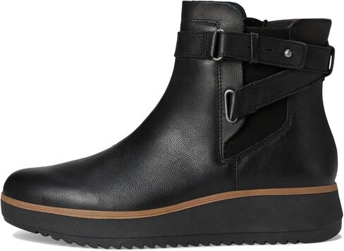 Clarks Women's Zylah Faye Ankle Boot, Black Leather, 8 in Saudi Arabia