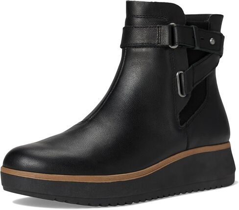 Clarks Women's Zylah Faye Ankle Boot, Black Leather, 8 in Saudi Arabia