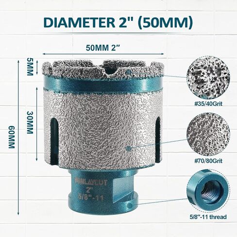 Diamond Finger Milling Bit 50mm Tile Drill Bit 2 inch for Drilling Enlarging and Milling Holes in Porcelain Tile Ceramic Marble Granite in Saudi Arabia