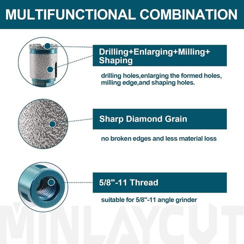 Diamond Finger Milling Bit 50mm Tile Drill Bit 2 inch for Drilling Enlarging and Milling Holes in Porcelain Tile Ceramic Marble Granite in Saudi Arabia