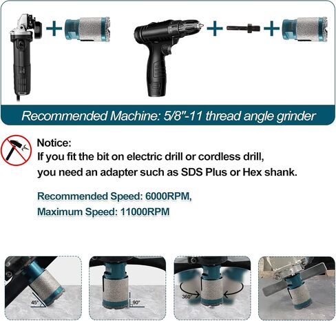 Diamond Finger Milling Bit 50mm Tile Drill Bit 2 inch for Drilling Enlarging and Milling Holes in Porcelain Tile Ceramic Marble Granite in Saudi Arabia