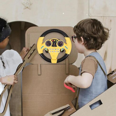 لعبة عجلة القيادة من تويفيان، أداة عجلة قيادة كبيرة للأطفال مع ضوء وموسيقى، أداة عجلة قيادة محمولة للأطفال الصغار والبنات والأولاد والأطفال لعجلة القيادة المحاكاة in Kuwait