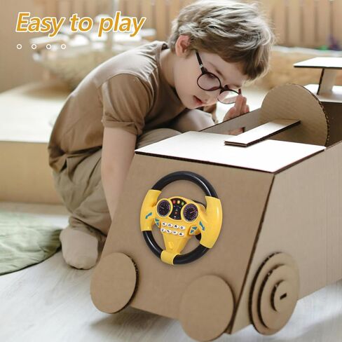 لعبة عجلة القيادة من تويفيان، أداة عجلة قيادة كبيرة للأطفال مع ضوء وموسيقى، أداة عجلة قيادة محمولة للأطفال الصغار والبنات والأولاد والأطفال لعجلة القيادة المحاكاة in Kuwait